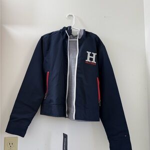 NWT Tommy Hilfiger Boys' Kirk Navy/grey
Reversible Jacket W/ Hood